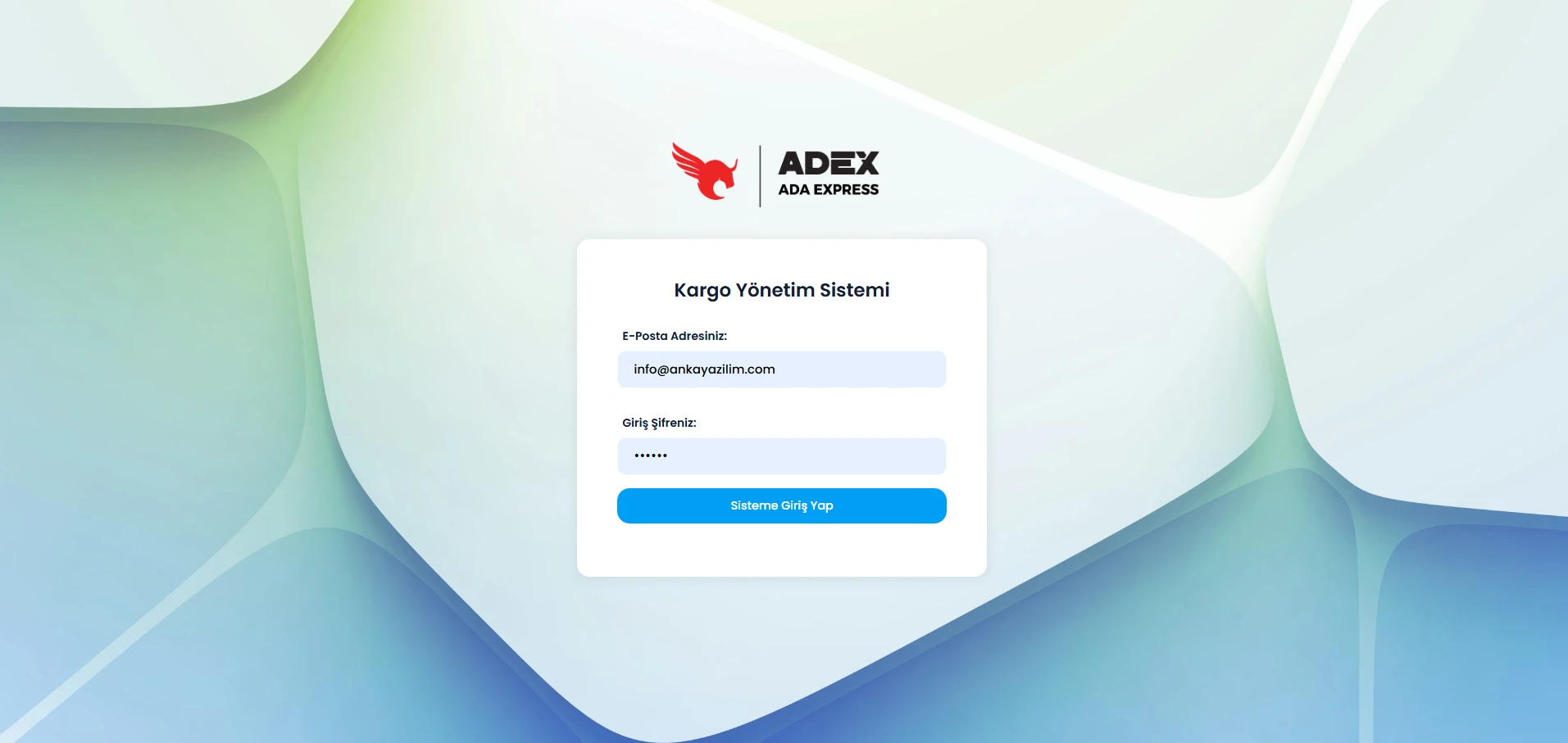 Adex Kargo mobil uygulama Login