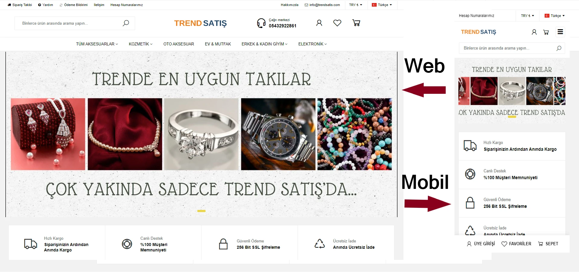 Website ve mobil uygulaması